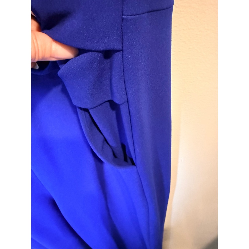 Calvin Klein Womens Royal Blue Wide Leg Draped Crossover Jumpsuit Plus Size 20W - Picture 6 of 10